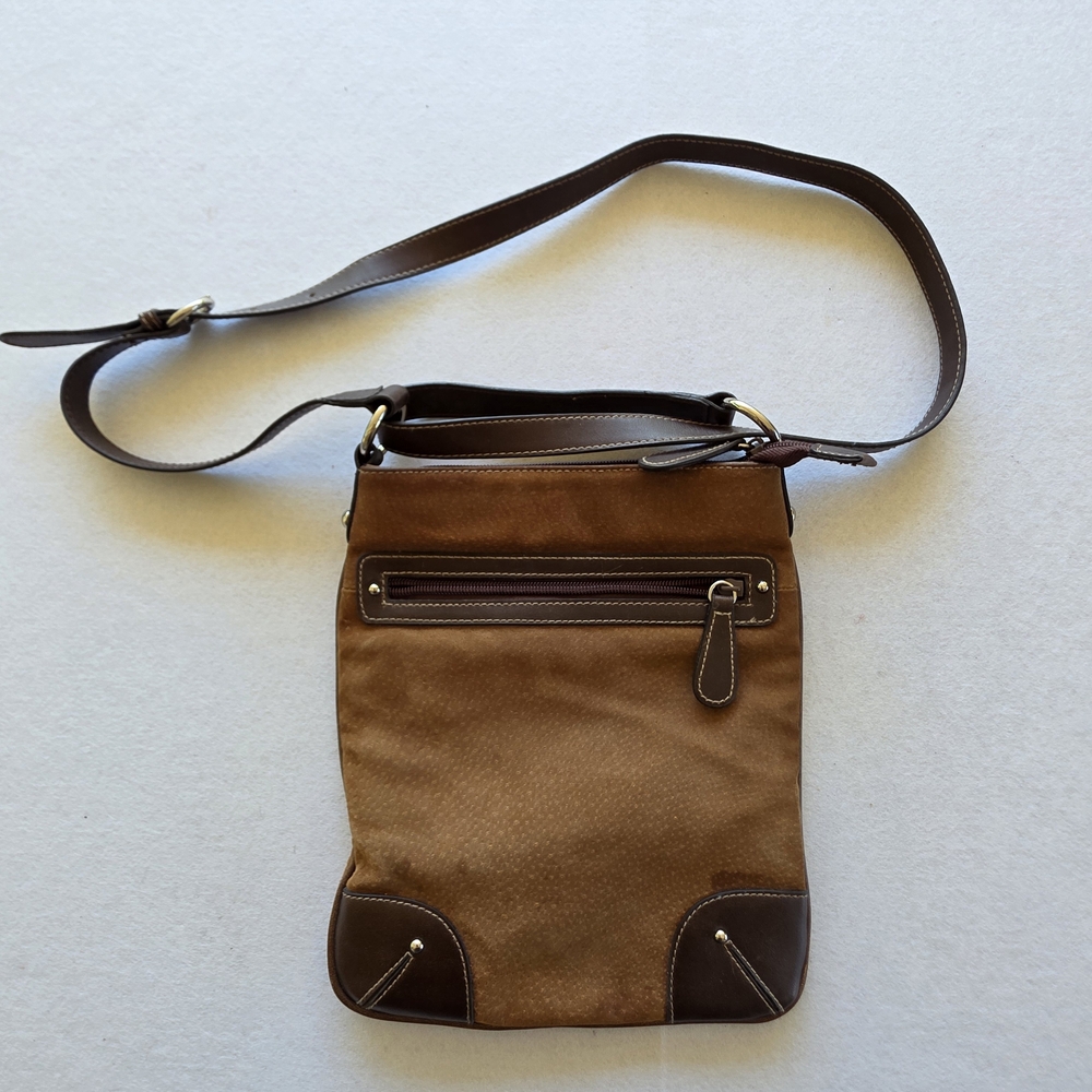 Wilsons Leather Brown Crossbody Bag with Dark Brown Trim